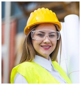 Woman Wearing Safety Gear